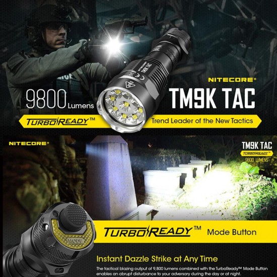 Nitecore TM9K TAC tölthető taktikai zseblámpa