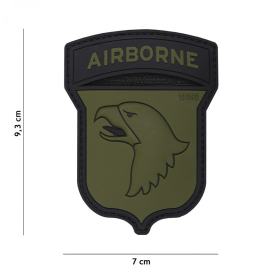 101st Airborne 3D tépőzáras felvarró gumi oliv